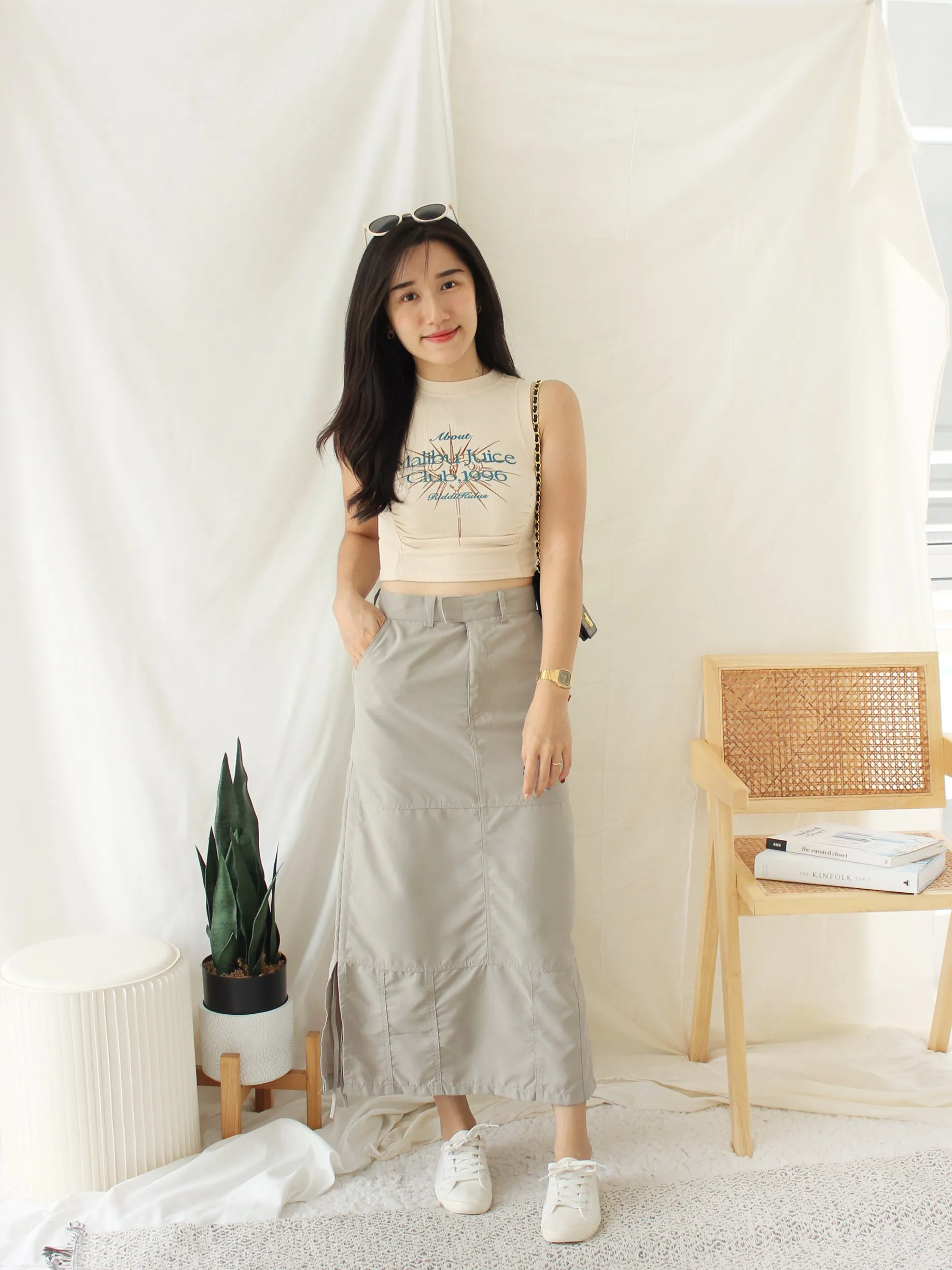 Grey Cargo Skirt