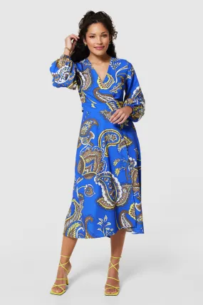 Hayleigh High Low Wrap Dress (Royal Blue)