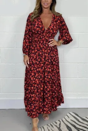 Heart Smocked Plus Size Midi Dress