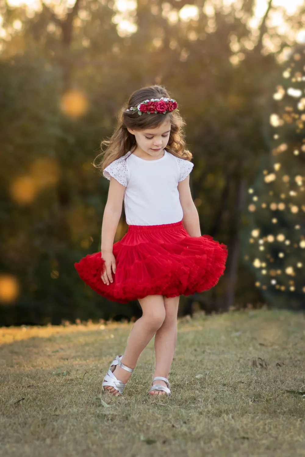 Heavenly Tulle PettiSkirt  - Festive Red