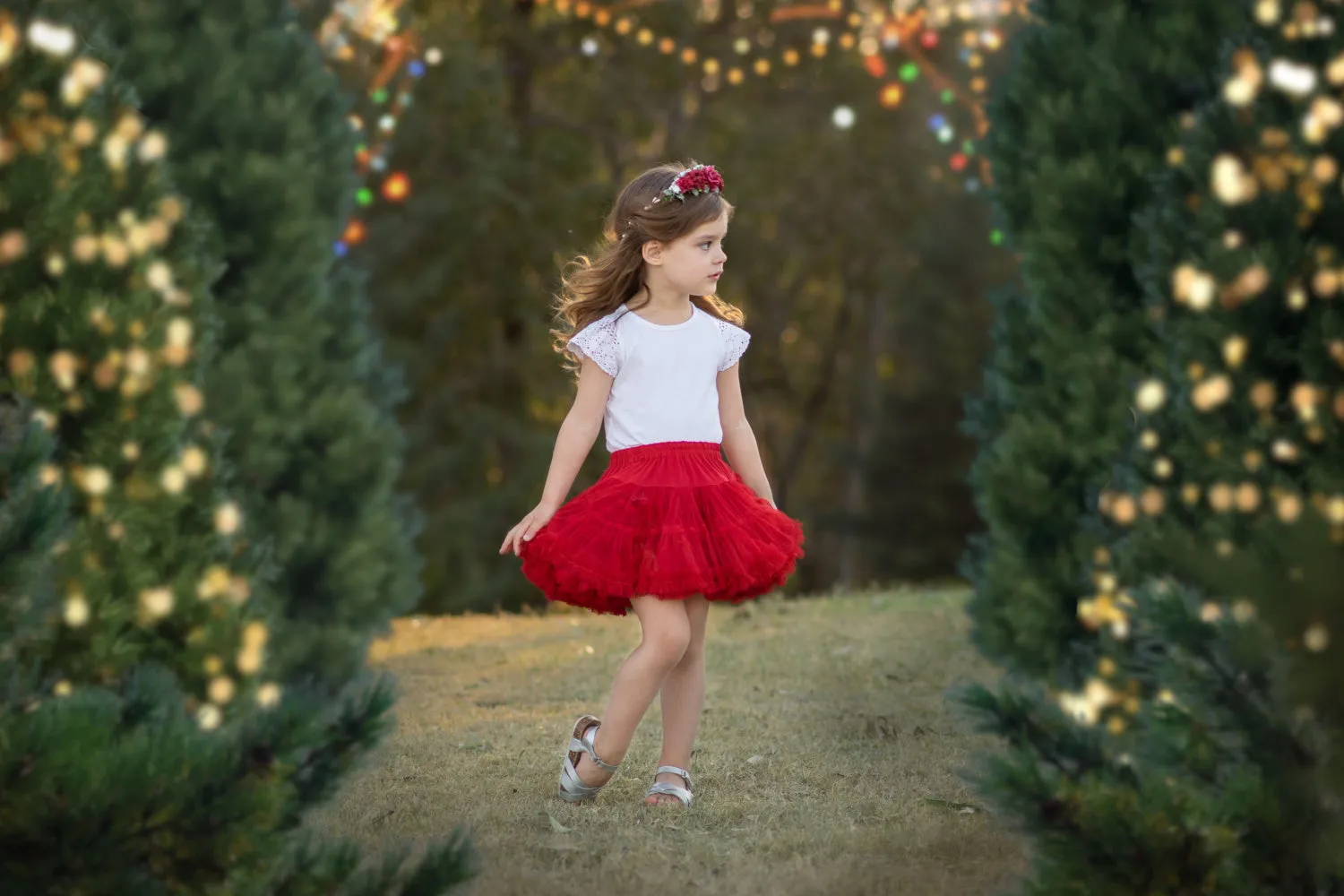 Heavenly Tulle PettiSkirt  - Festive Red