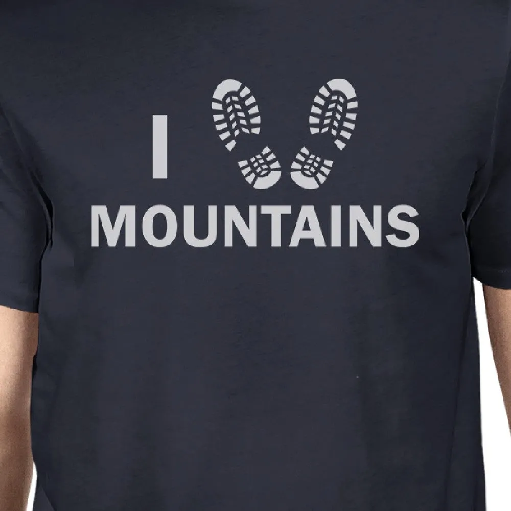 I Heart Mountains Mens Navy Short Sleeve Top Mountain Graphic Shirt