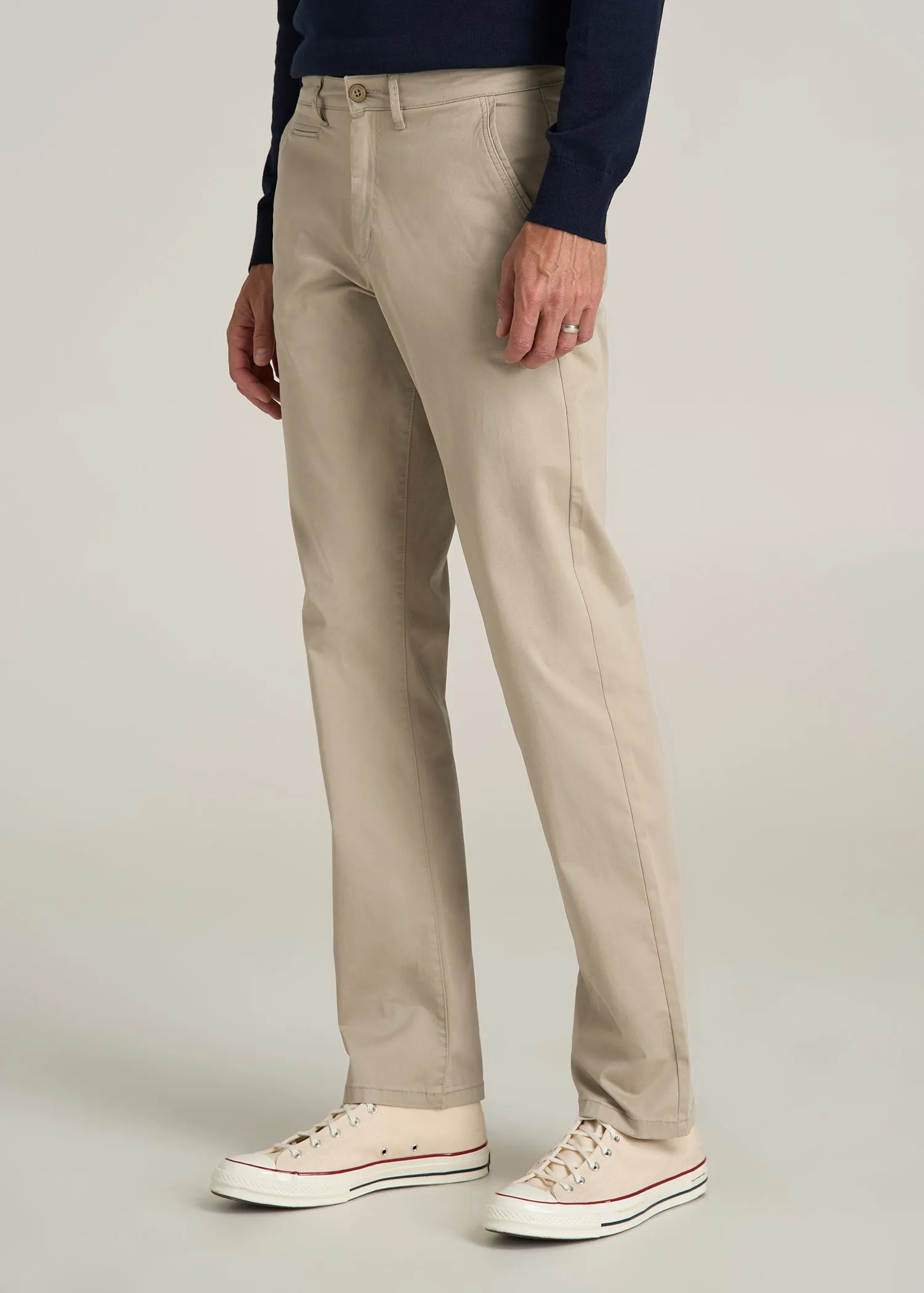 J1 STRAIGHT Leg Chinos in Desert Khaki - Pants for Tall Men