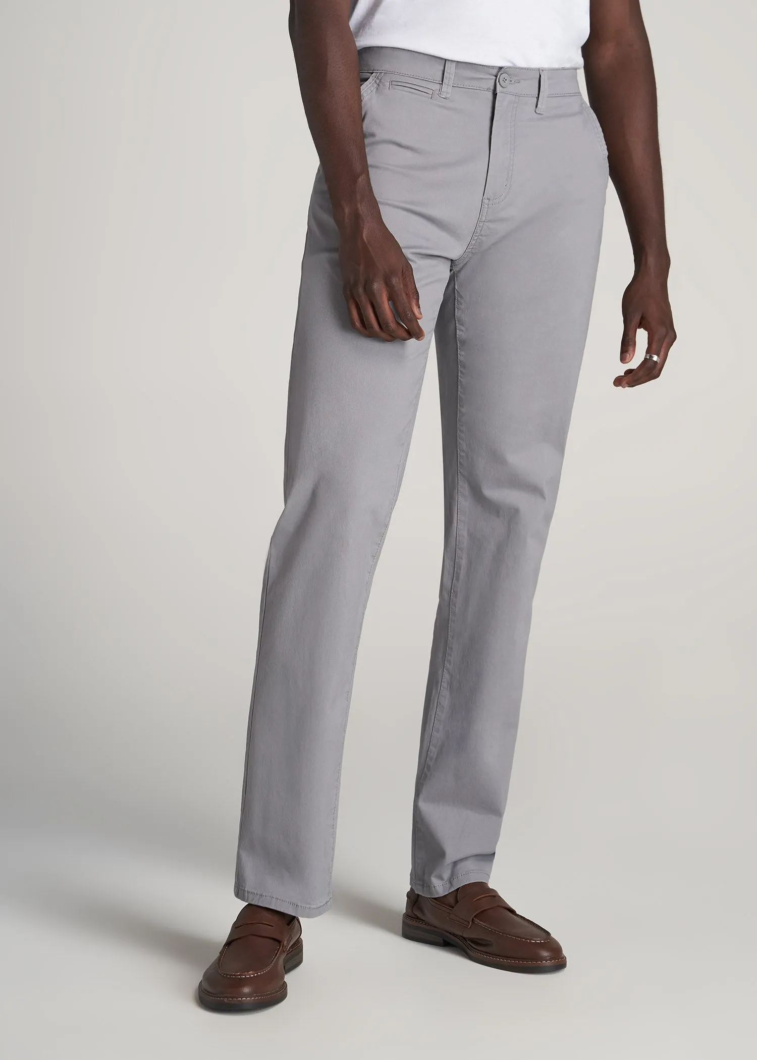 J1 STRAIGHT Leg Chinos in Pebble Grey - Pants for Tall Men