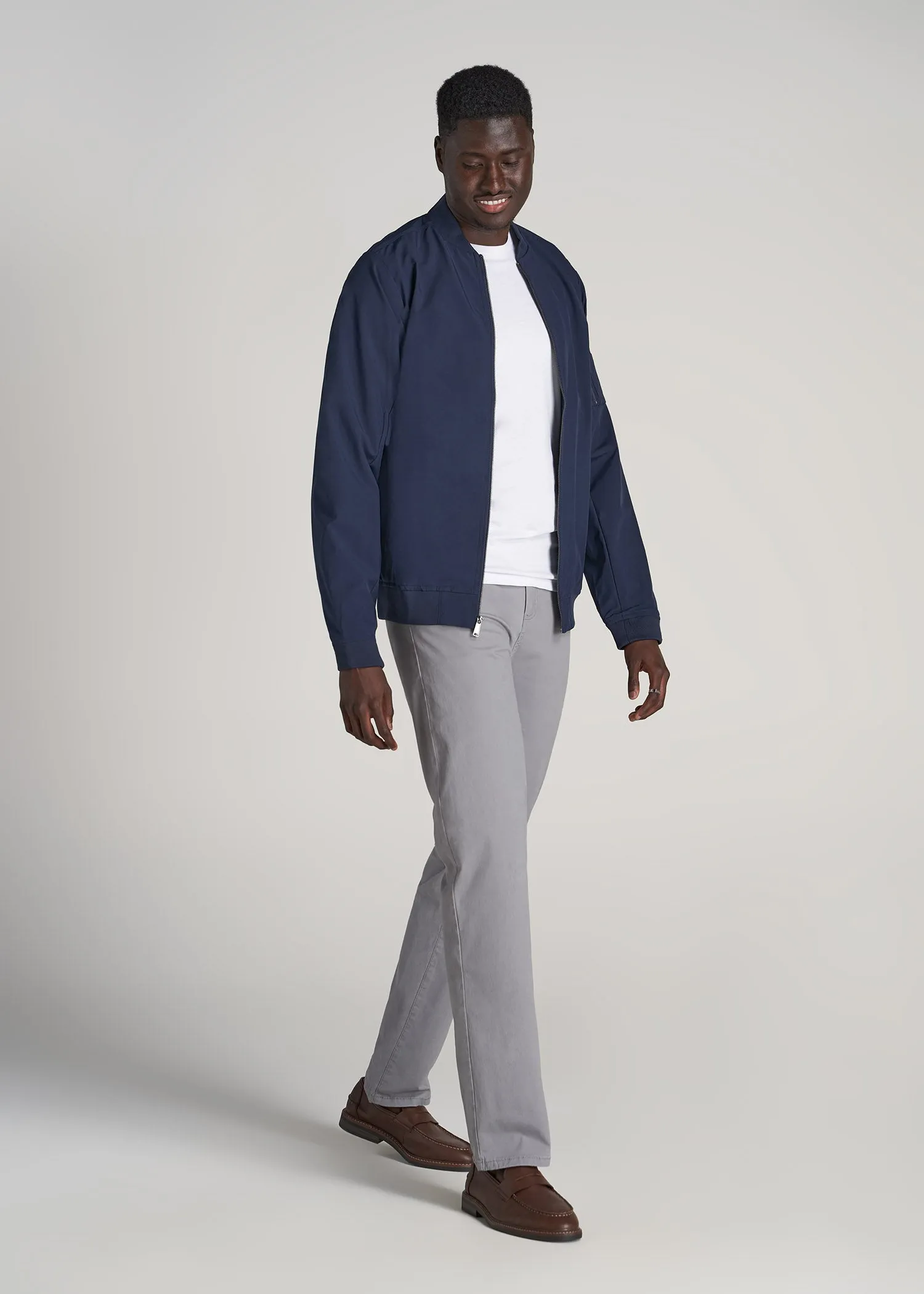 J1 STRAIGHT Leg Chinos in Pebble Grey - Pants for Tall Men