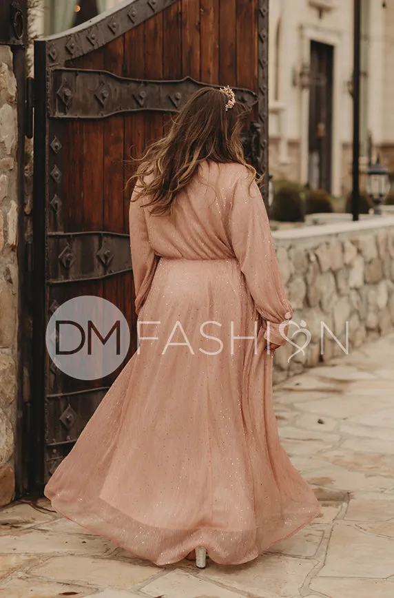 Jasmine Pink Champagne Sequin Gown - DM Exclusive - Nursing Friendly - Maternity Friendly