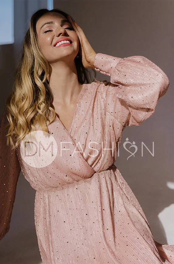 Jasmine Pink Champagne Sequin Gown - DM Exclusive - Nursing Friendly - Maternity Friendly