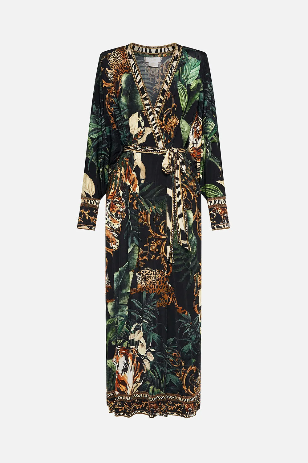 JERSEY WRAP DRESS WITH EXAGGERATED BLOUSON SLEEVE EASY TIGER