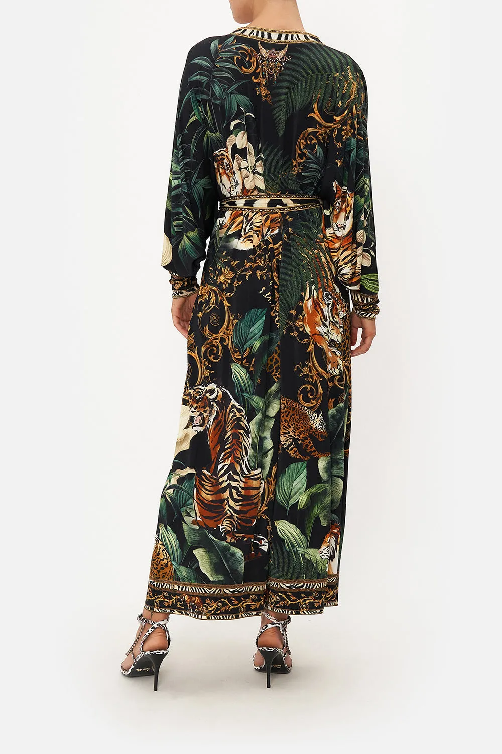 JERSEY WRAP DRESS WITH EXAGGERATED BLOUSON SLEEVE EASY TIGER