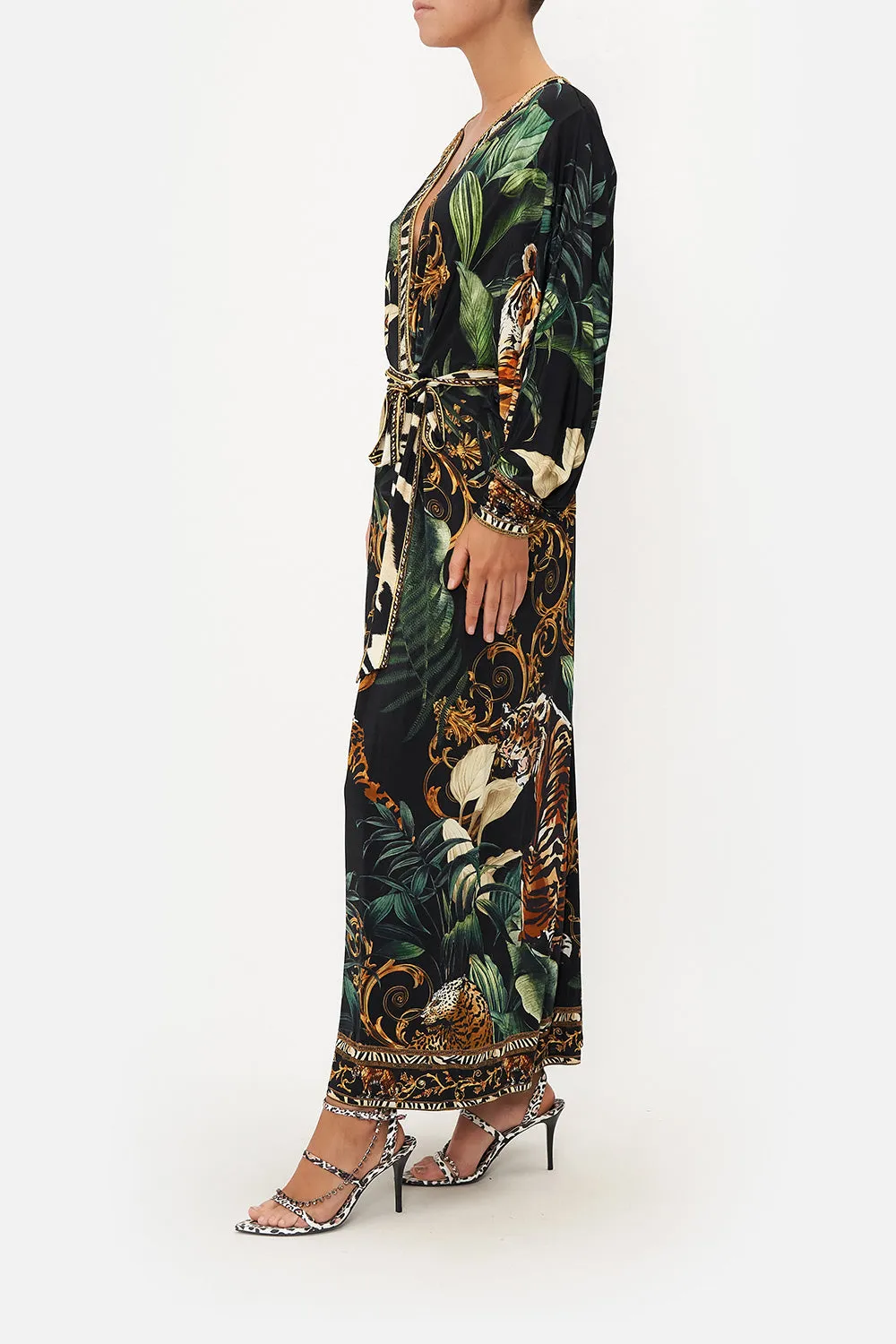 JERSEY WRAP DRESS WITH EXAGGERATED BLOUSON SLEEVE EASY TIGER