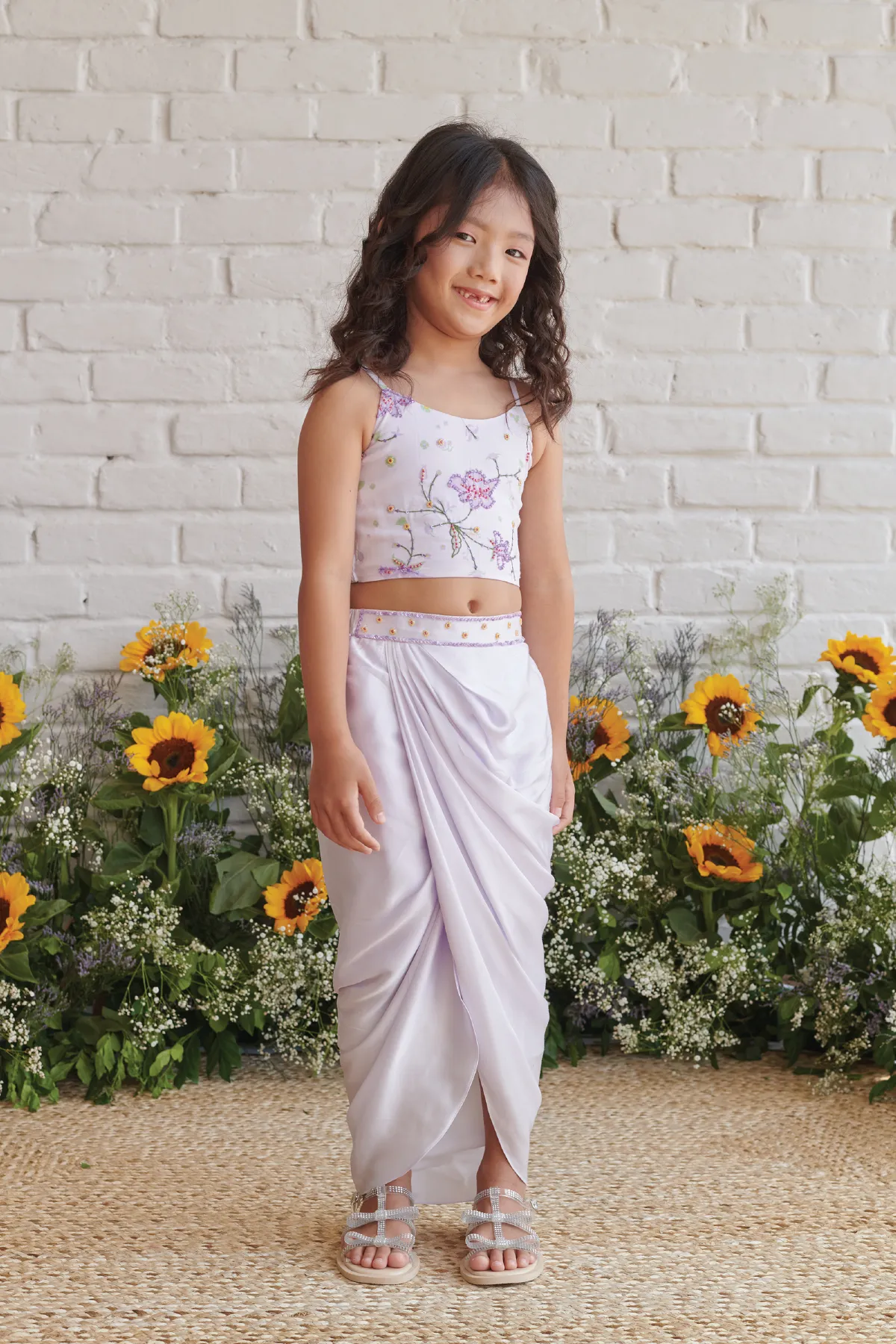 JULIET- Drape Skirt with Hand Embroidered Blouse