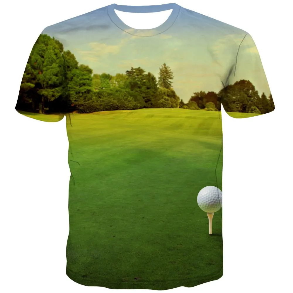 Lawn T shirts Men Golf Tshirts Novelty Forest Shirt Print Natural T-shirts 3d Game T-shirts Graphic