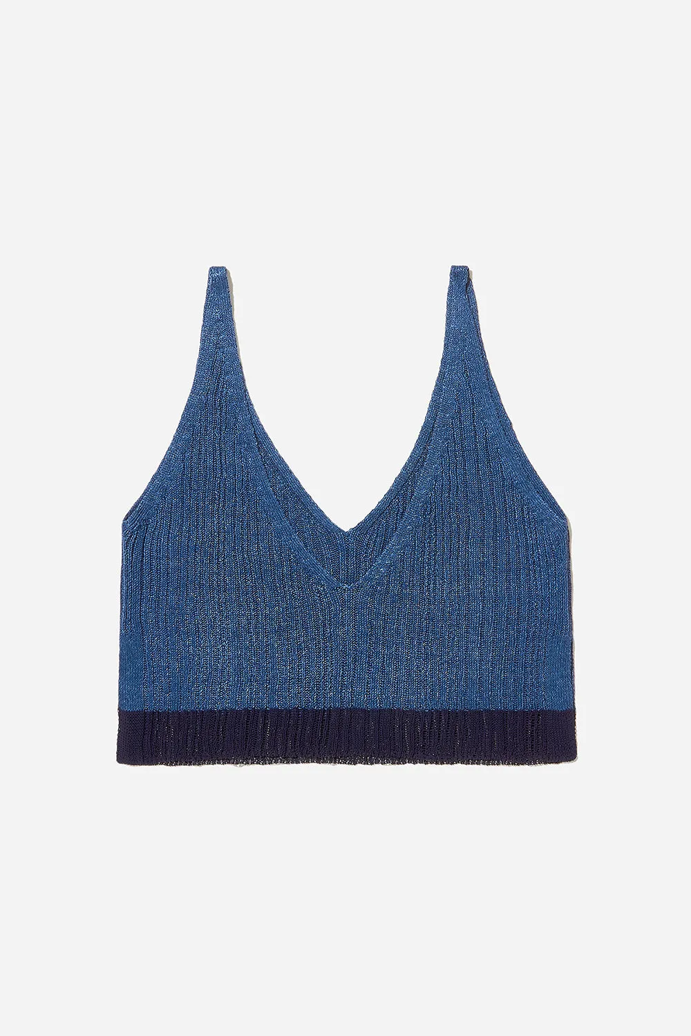 Linen Rib Vest (Indigo)