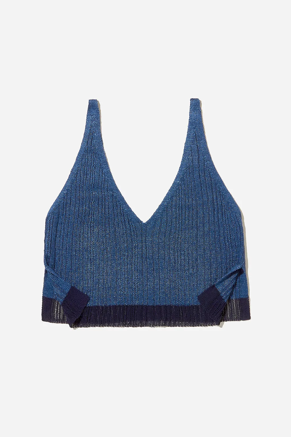 Linen Rib Vest (Indigo)