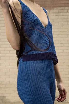 Linen Rib Vest (Indigo)