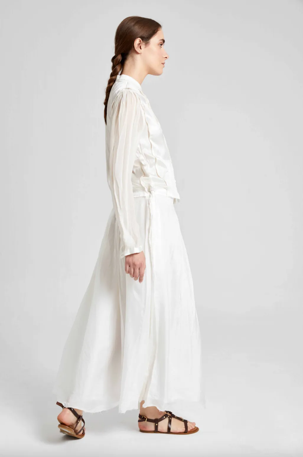 Long Silk Skirt - Original Off White