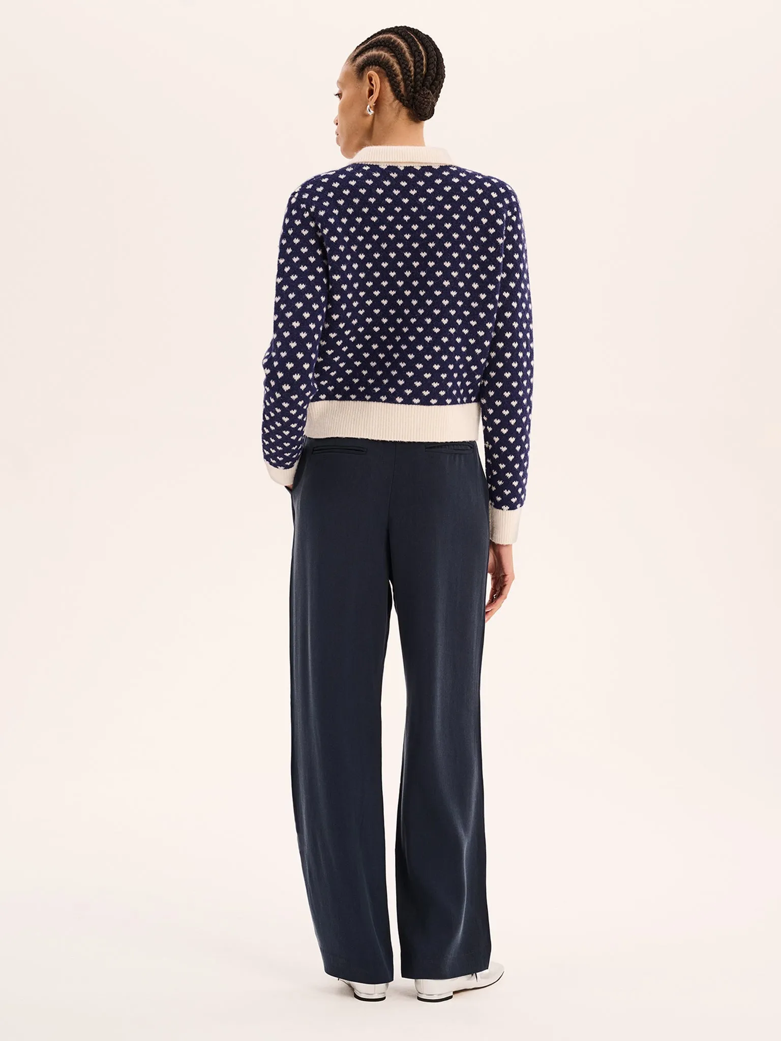 Loren Mini Heart Jumper in Navy