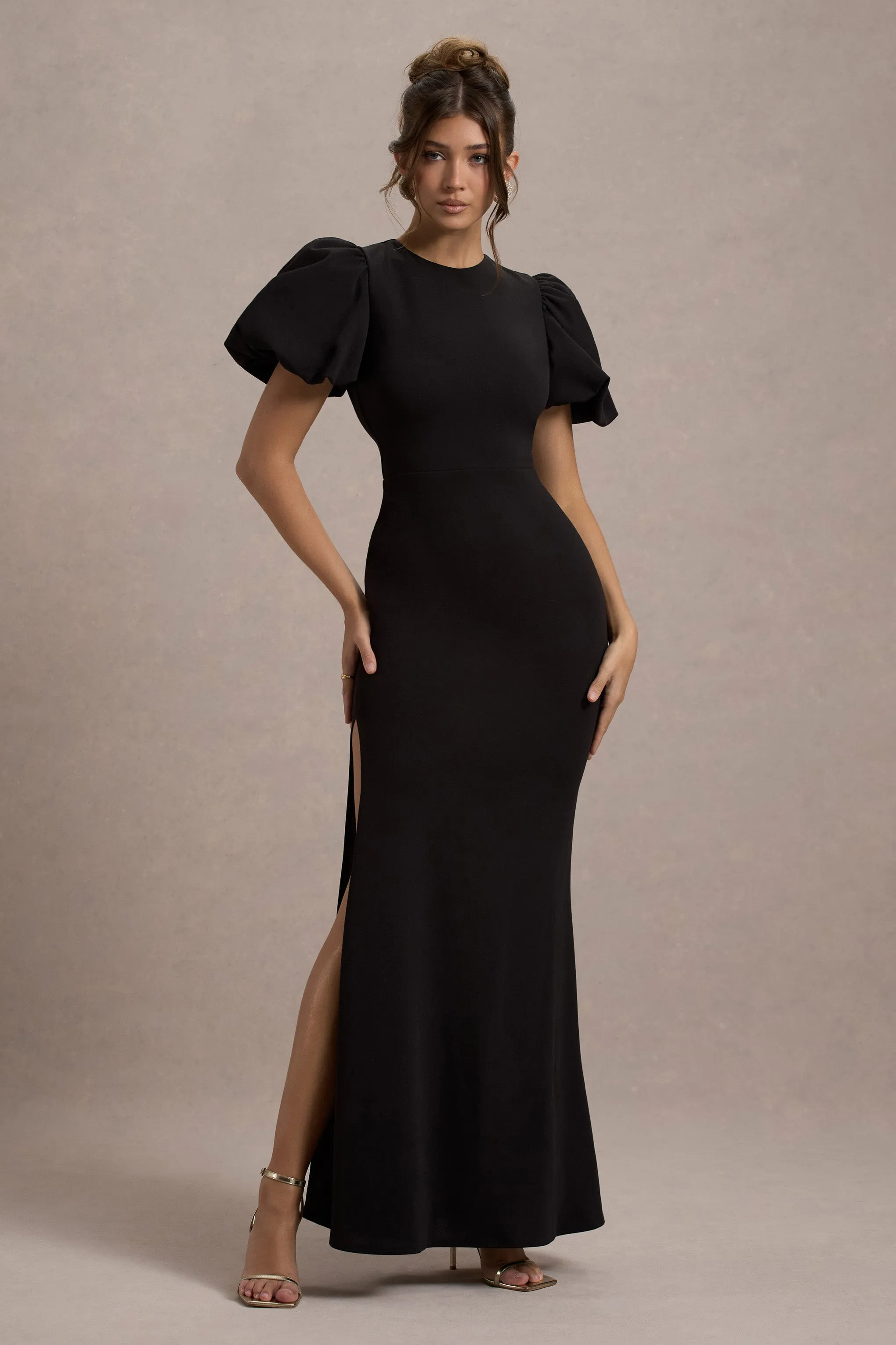 Love Letters | Black Puff-Sleeve Maxi Dress