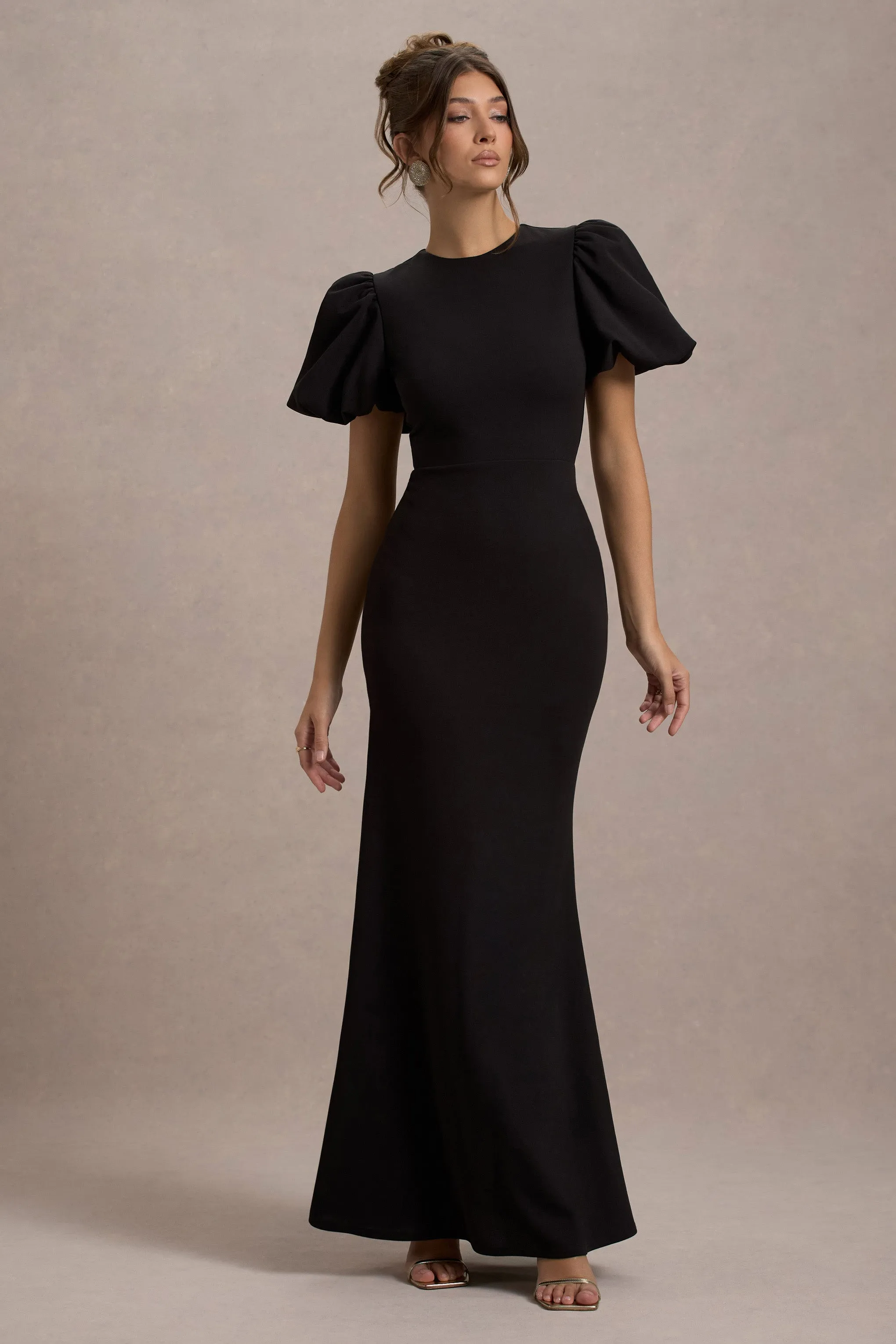 Love Letters | Black Puff-Sleeve Maxi Dress