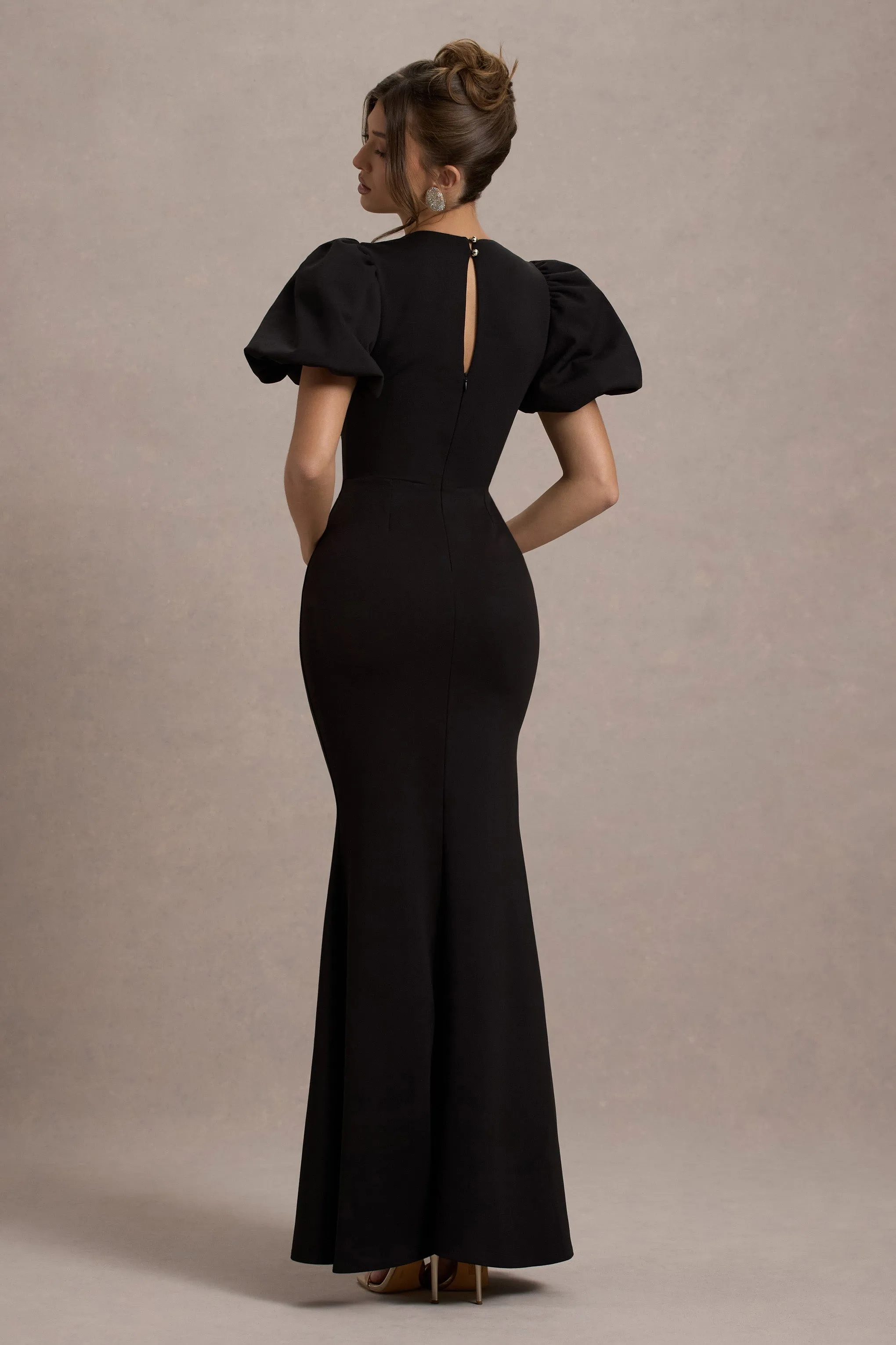 Love Letters | Black Puff-Sleeve Maxi Dress