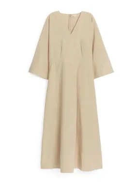 Lyocell-linen wrap dress