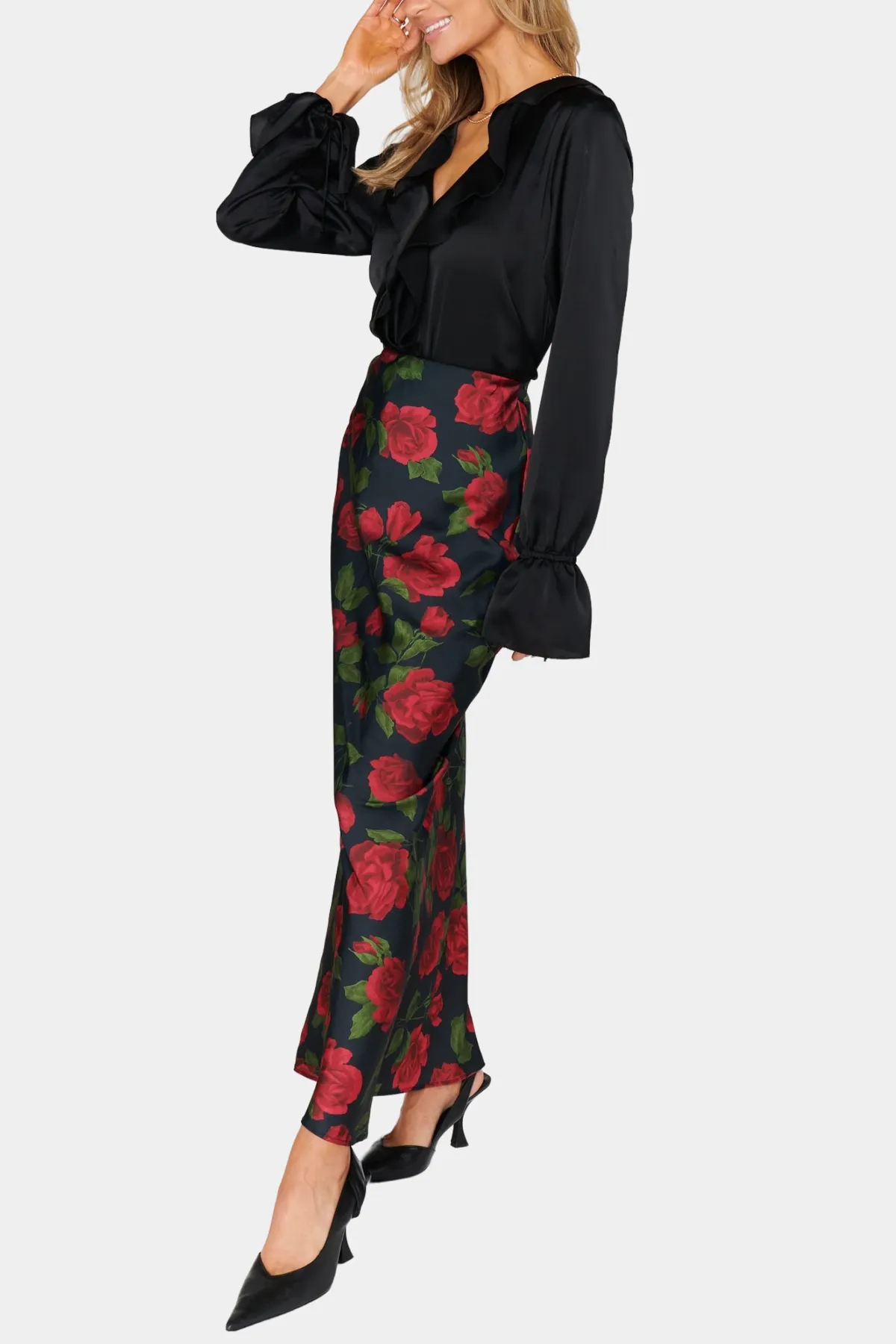 Maci Maxi Skirt in Send Me Roses