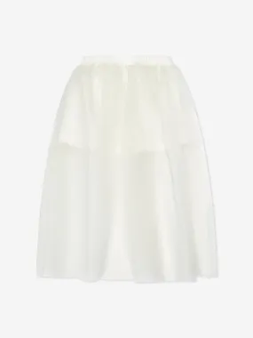 Mama Luma Girls Long Tulle Skirt in White