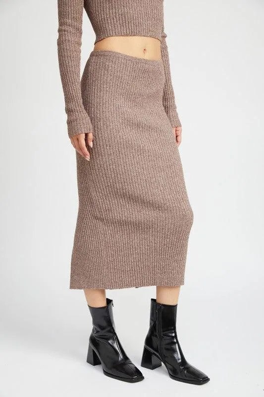 Maxi Knit Skirt With Back Slit