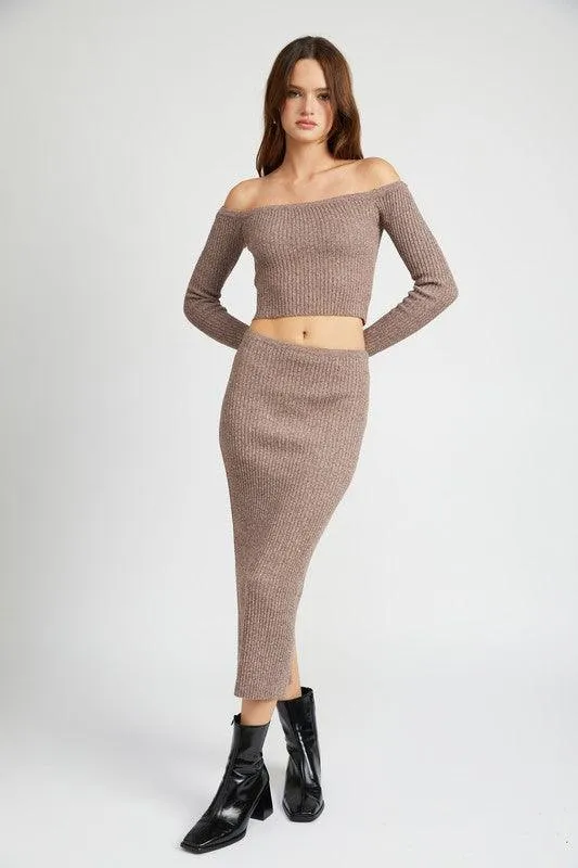 Maxi Knit Skirt With Back Slit