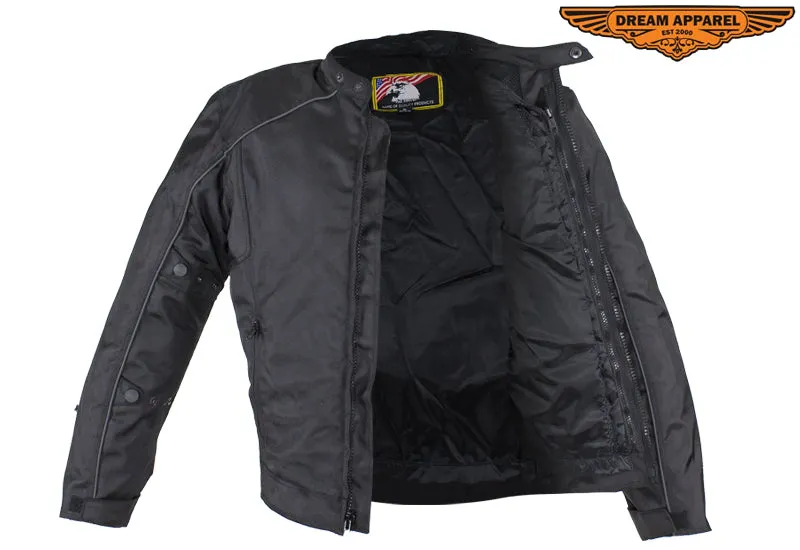 Men's Nylon & Mesh Lined Motorcycle Jacket