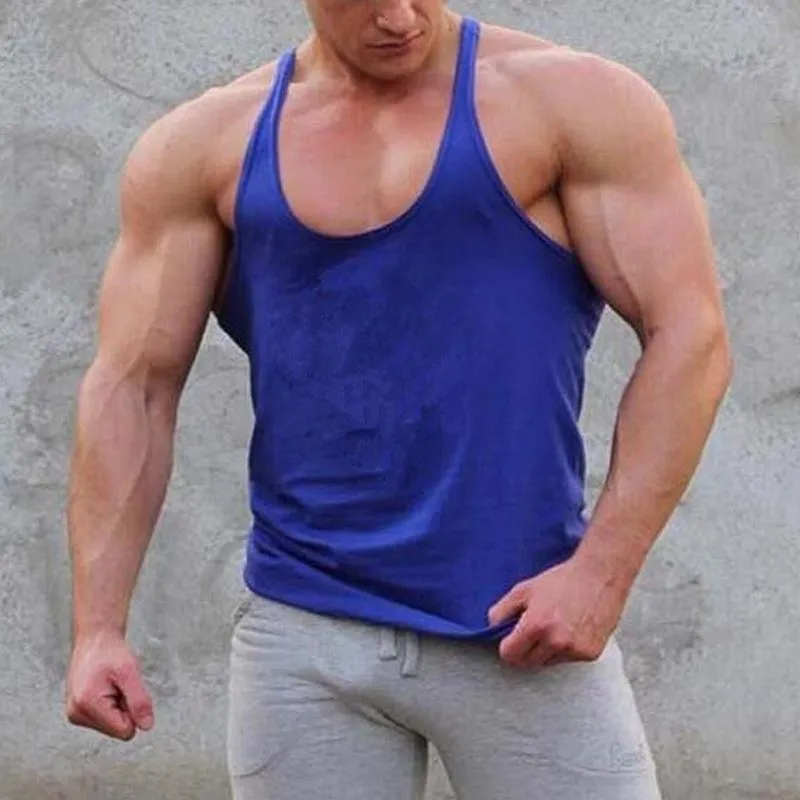 Men's Solid Color Sports Muscle Vest