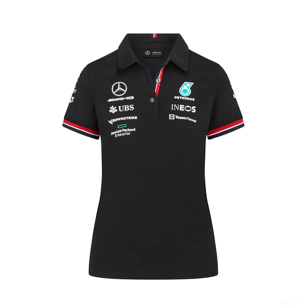 Mercedes Womens Polo, Team, Black, 2022