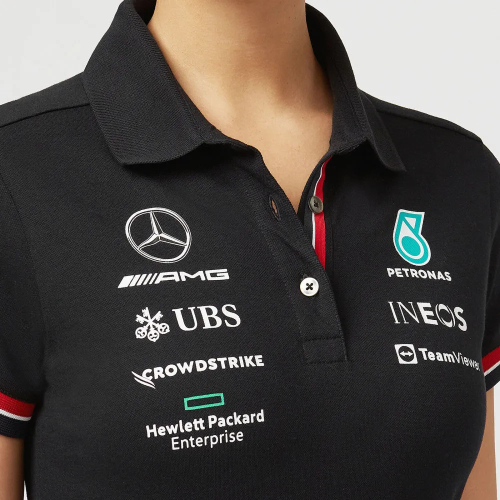 Mercedes Womens Polo, Team, Black, 2022