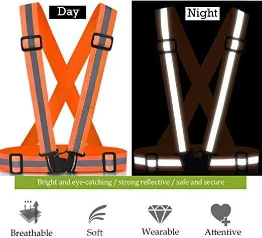 Mob Elastic Safety Reflective Belt For Cycling, Running & Walking (ORANGE)