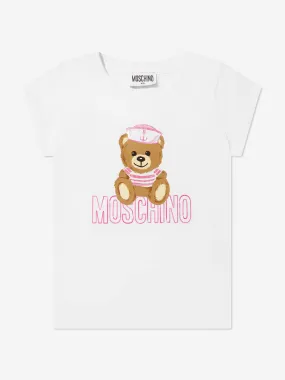 Moschino Girls Teddy Sailor Maxi T-Shirt in White