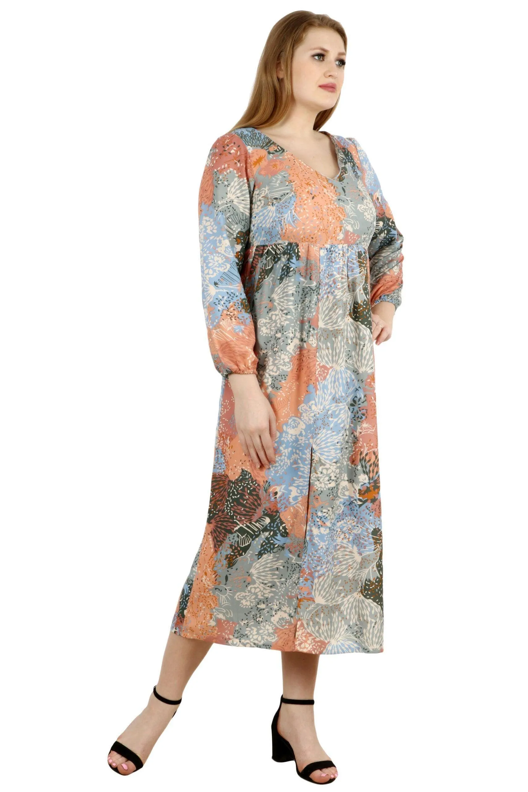 Multicolored Floral Printed Maxi Dress