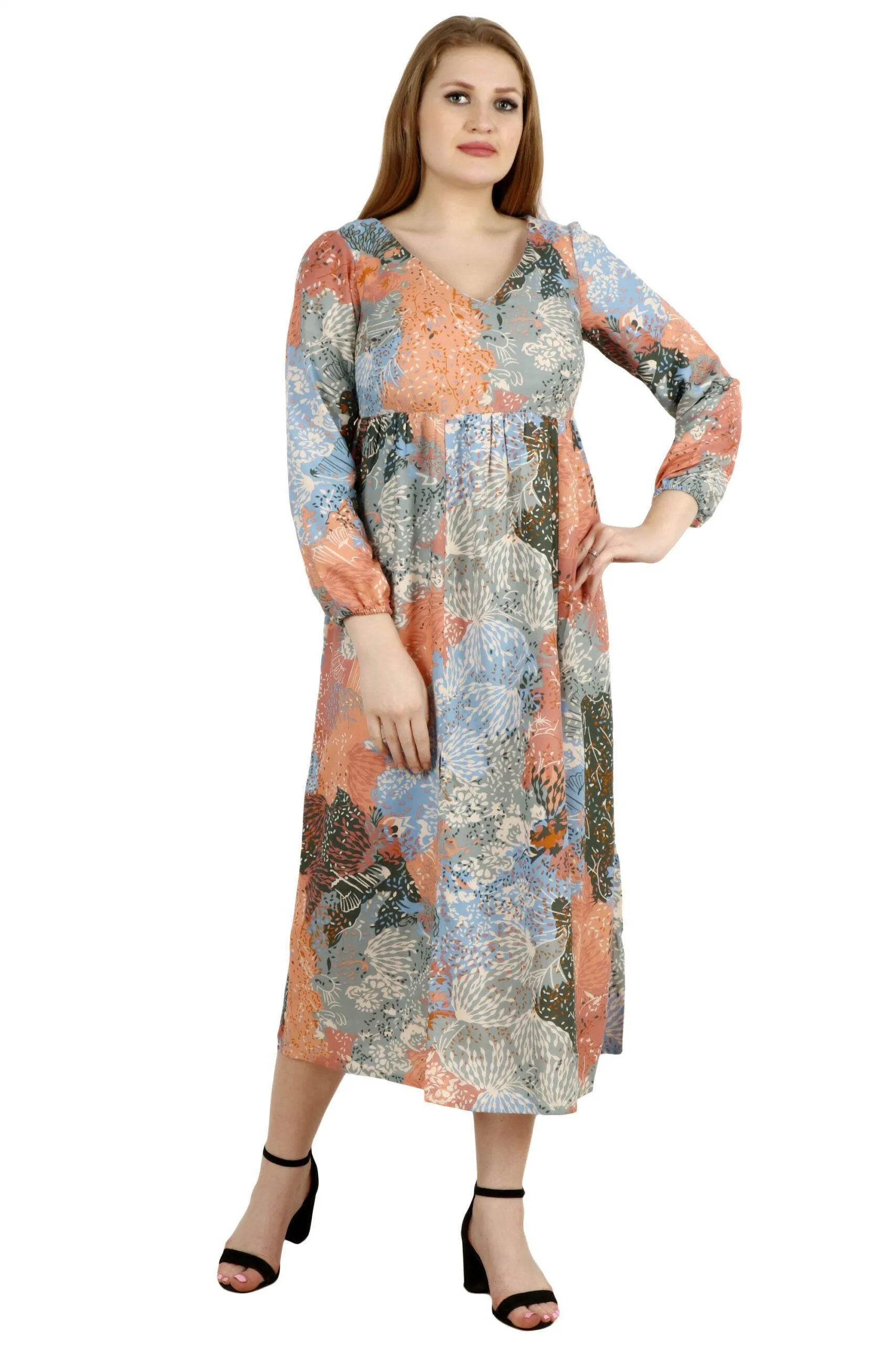 Multicolored Floral Printed Maxi Dress