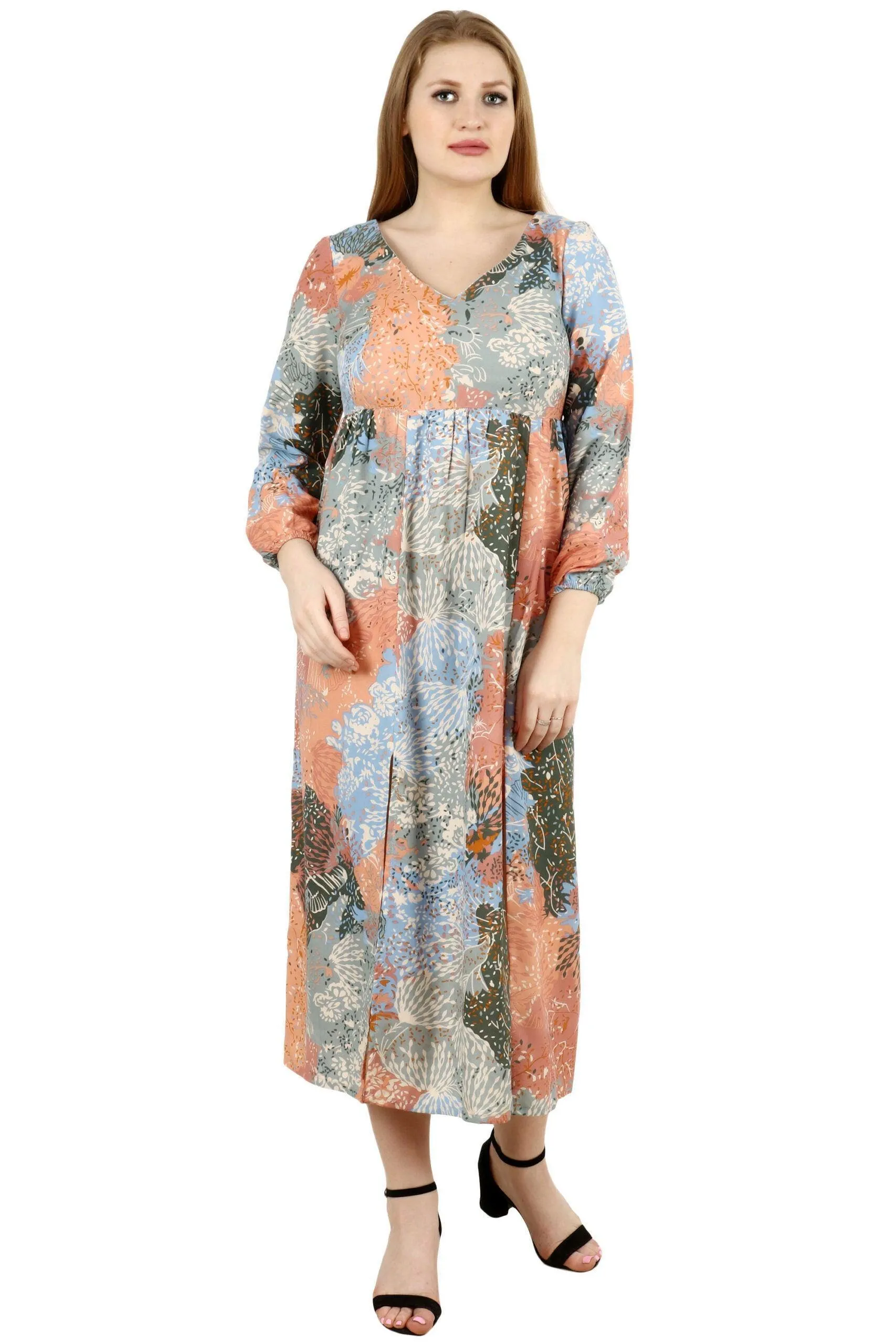 Multicolored Floral Printed Maxi Dress