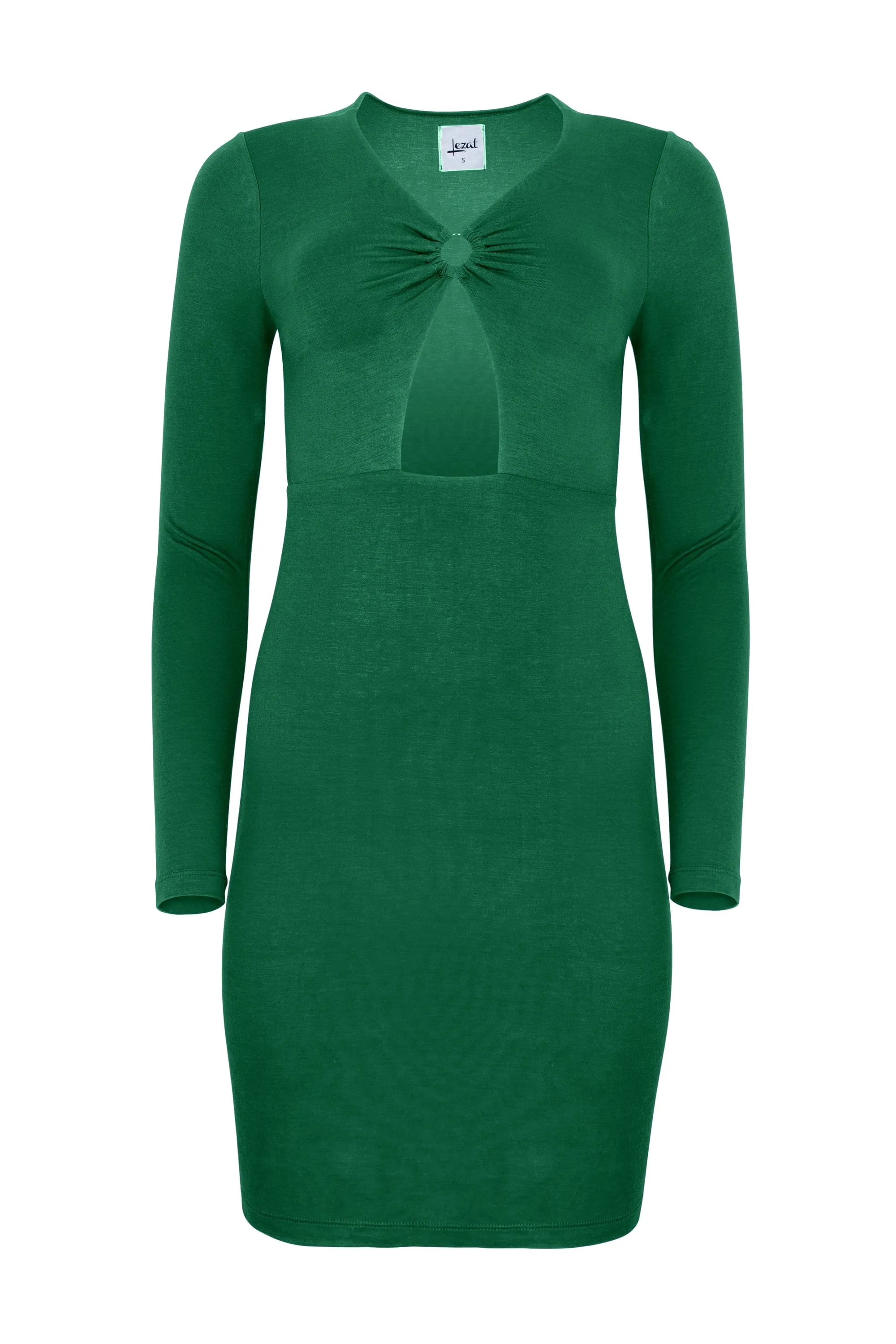 Nelly Front Cut Out Modal Mini Dress - Emerald