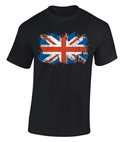 Novelty Mens T-Shirts For Men Tops Summer Cool Funny Tees British Flag T-Shirt Uk Vintage Flag Shirtmen T Shirts