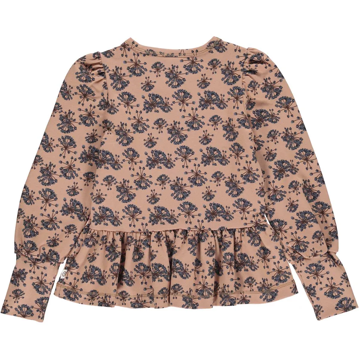 Peplum long sleeve top- adorable print