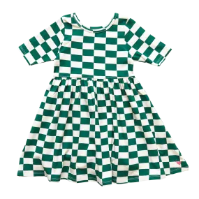 Pink Chicken Girls Organic Steph Dress - Evergreen Check