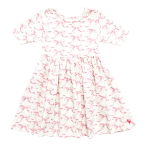 Pink Chicken Girls Organic Steph Dress - Mauveglow Bows