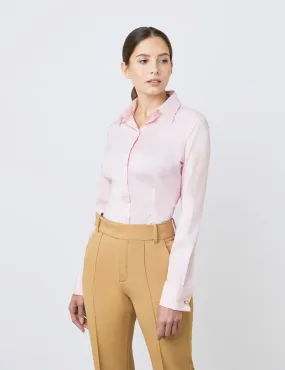 Pink Fitted Cotton Stretch Shirt - Double Cuff