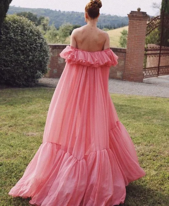 Pink long formal prom dress, long evening party Gown     fg897