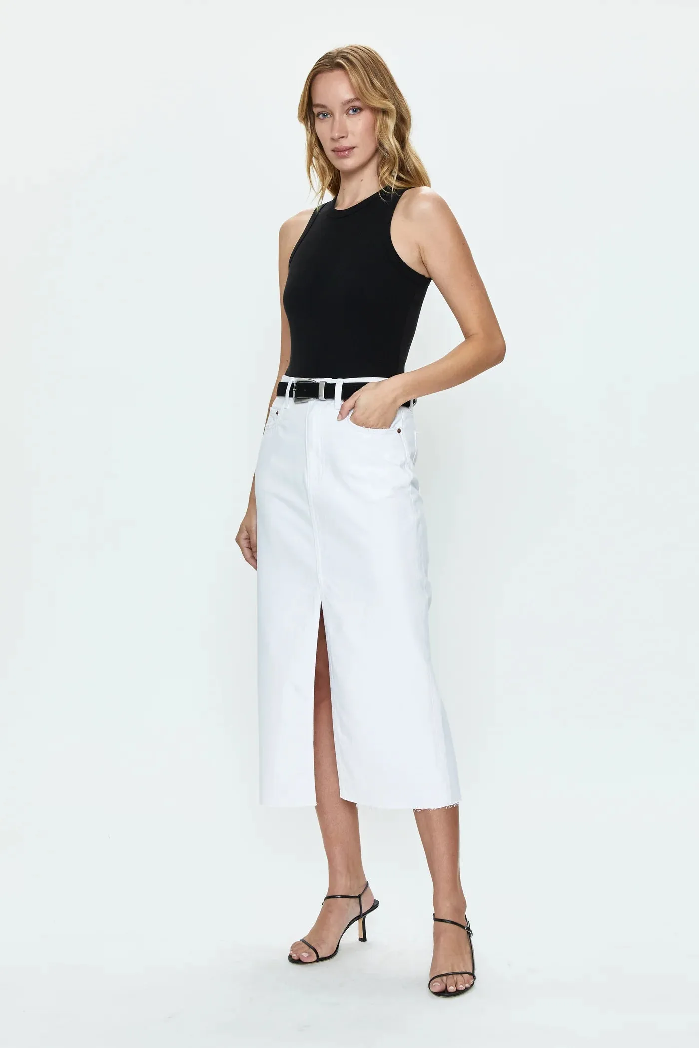 PISTOLA - ALICE MIDI SKIRT WHITE