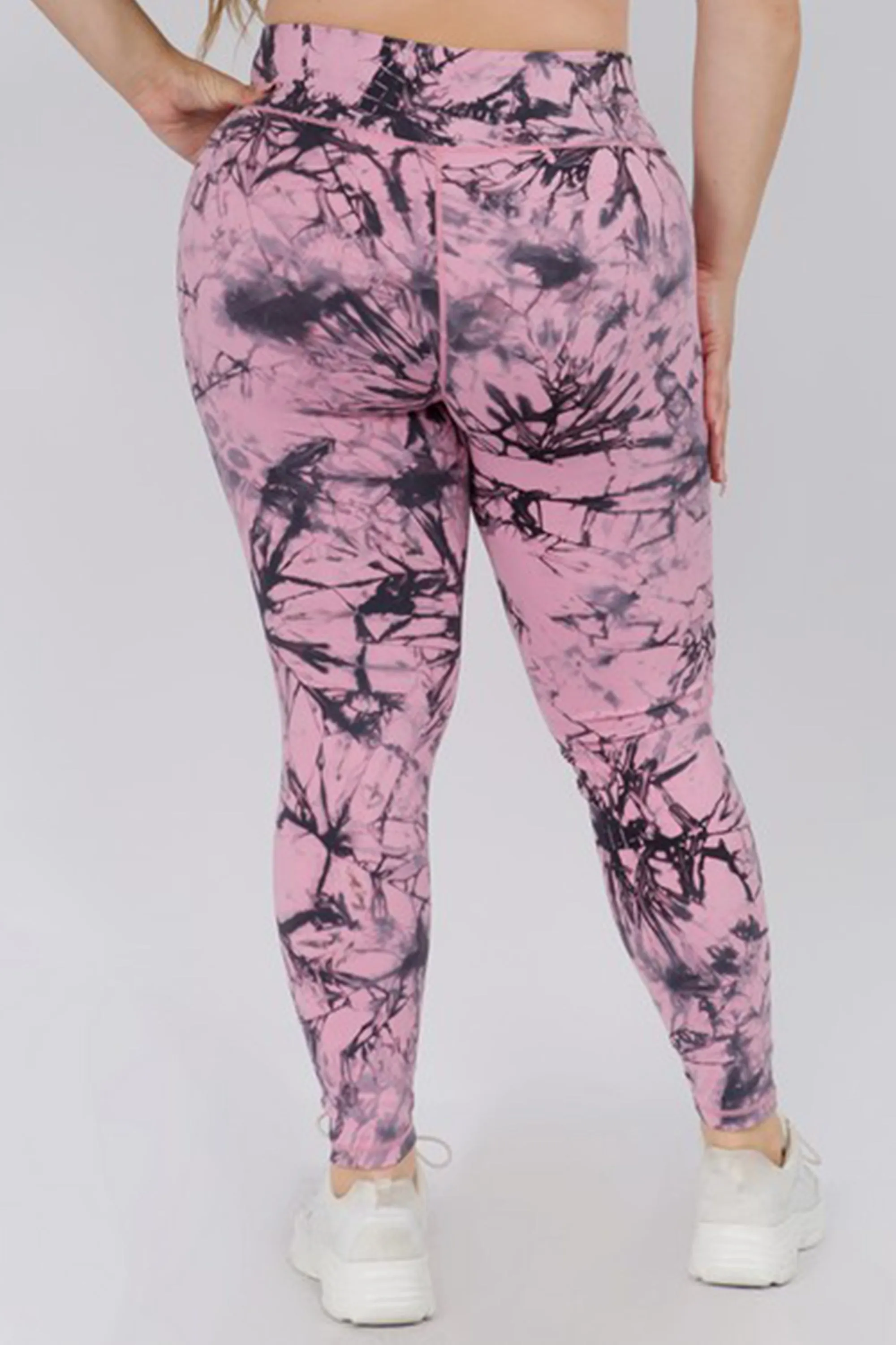 Plus Size Wild and Free Tie-Dye Print Active Leggings