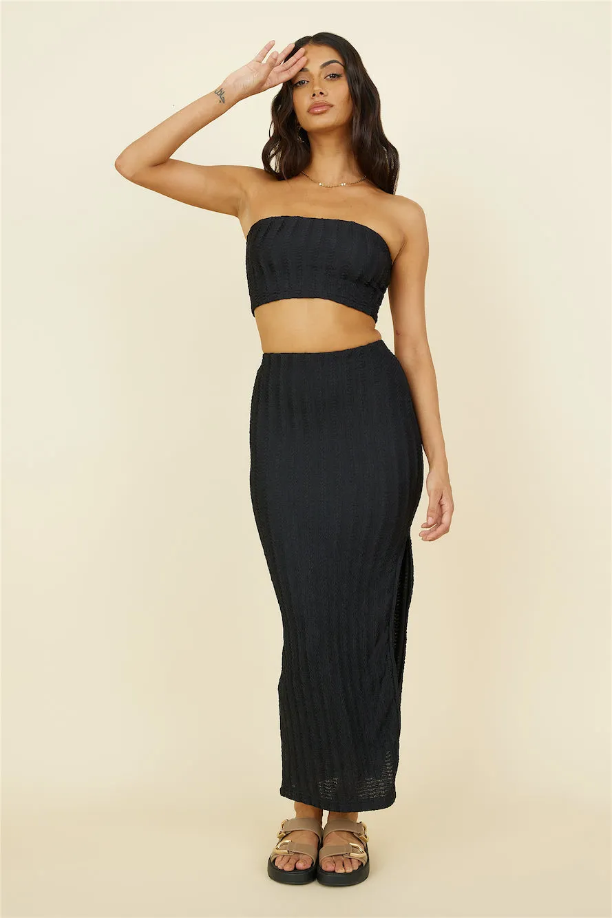 Poolside Adventure Maxi Skirt Black