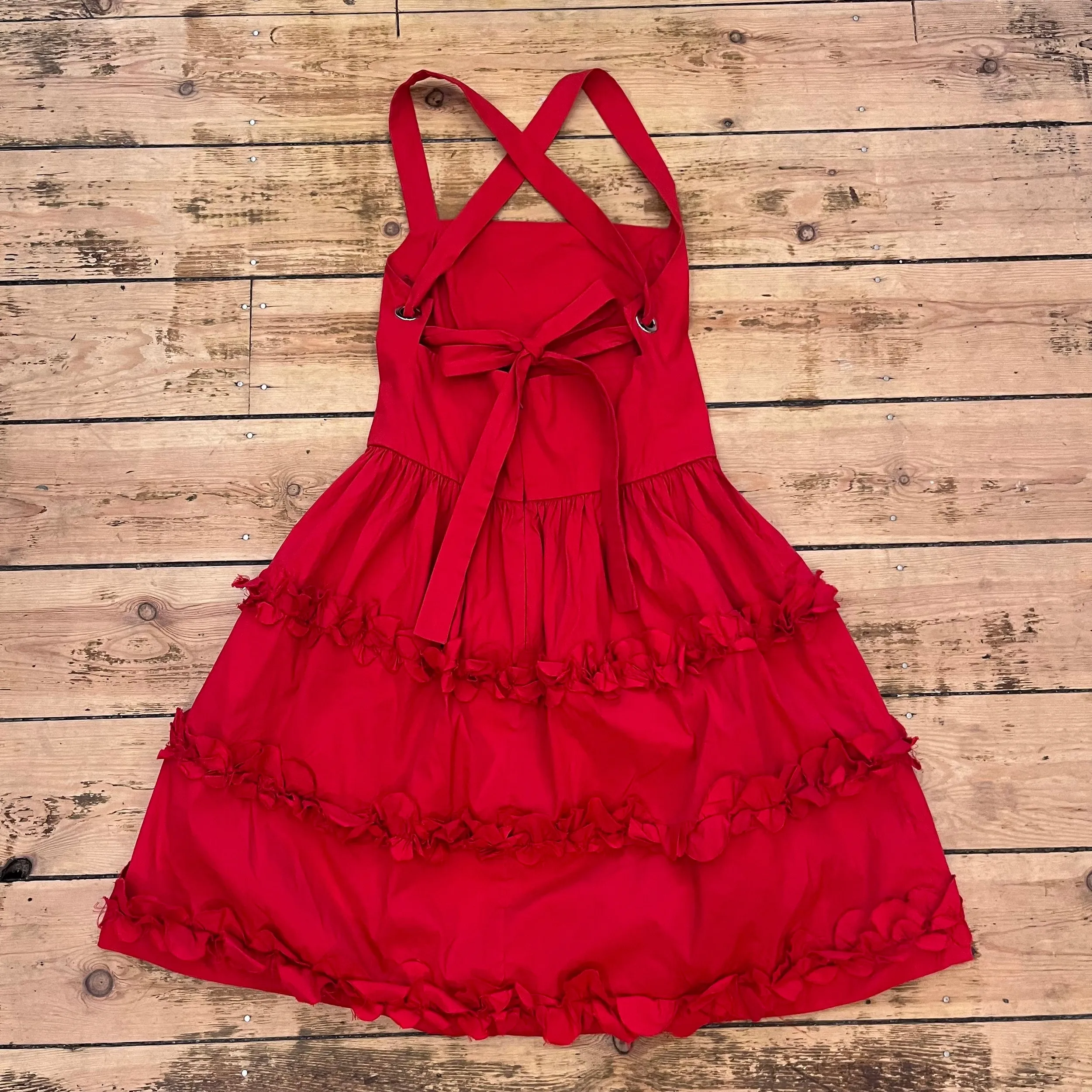 Prada Red Ruffle Dress