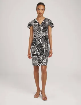 Printed Ity Classic Wrap Dress- Sale